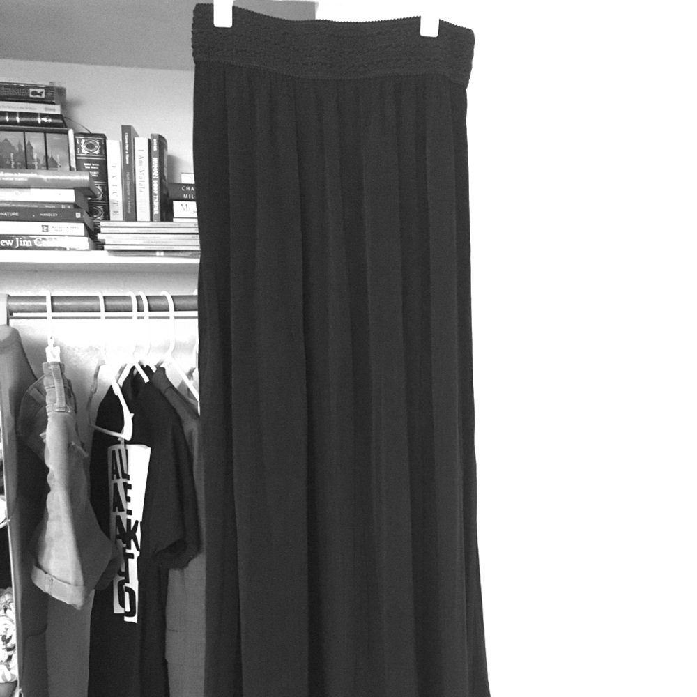 Flowy Black Maxi Skirt